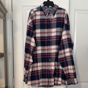 Men's Navy and Red Plaid Button-Down Shirt by Twenty X